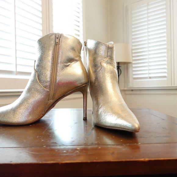 Express Gold Metallic Ankle Boots - Picture 6 of 6